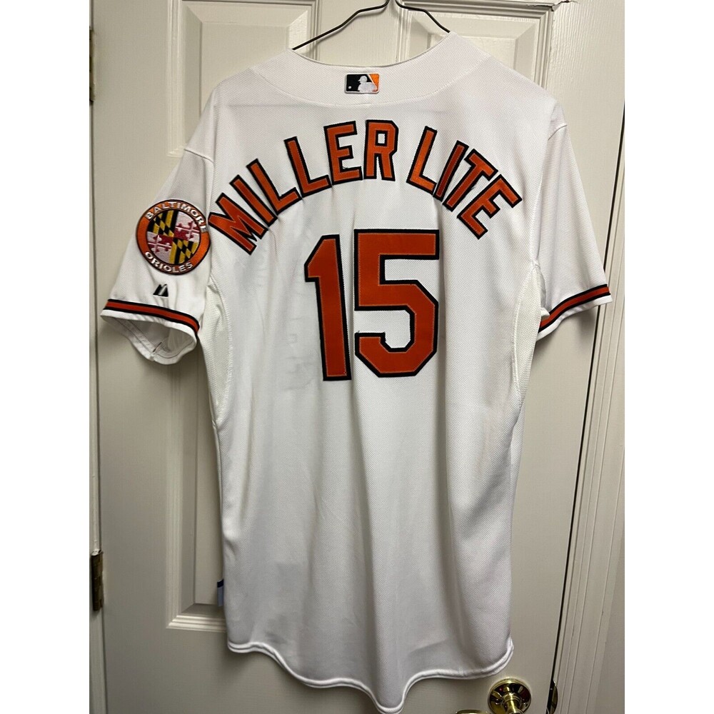NWOT Baltimore Orioles #15 Miller Lite Sponsor Special On Field Home Jersey 48